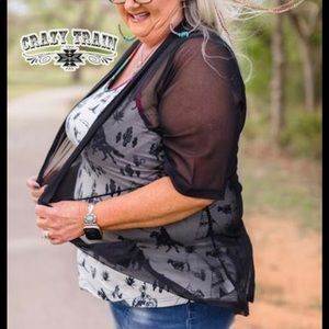 Crazy Train Sheer Kimono OS.